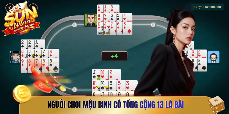 Người chơi Mậu Binh có tổng cộng 13 lá bài